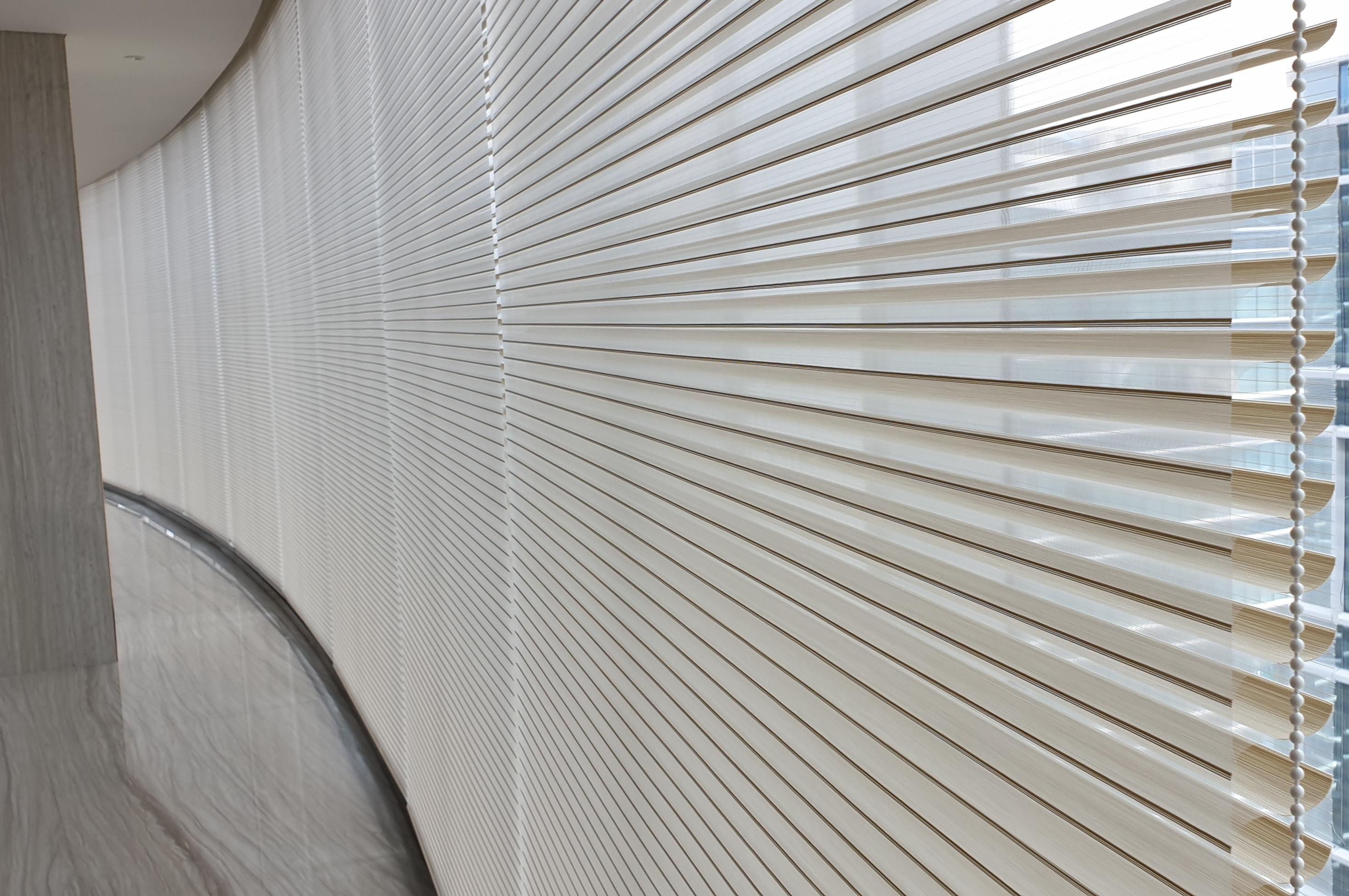 White 3D blinds close-up with soft daylight