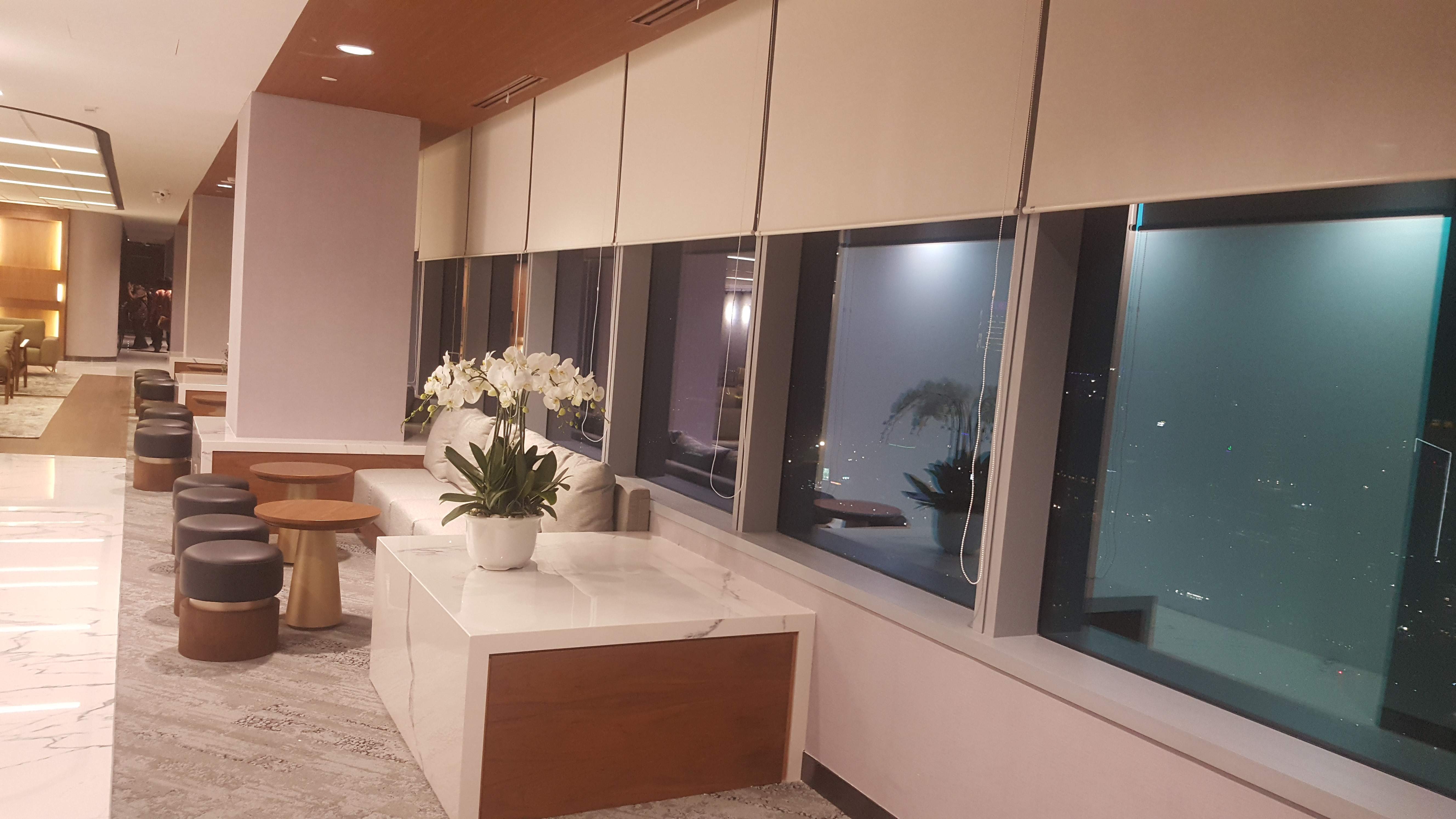 Roller screen blinds in a Jakarta office