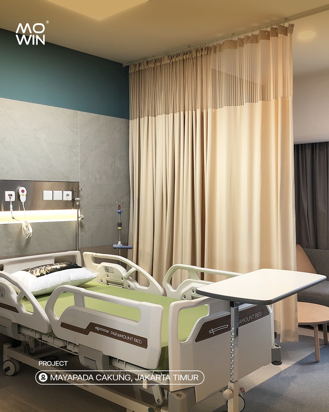 Hospital curtains installed at Mayapada Hospital
