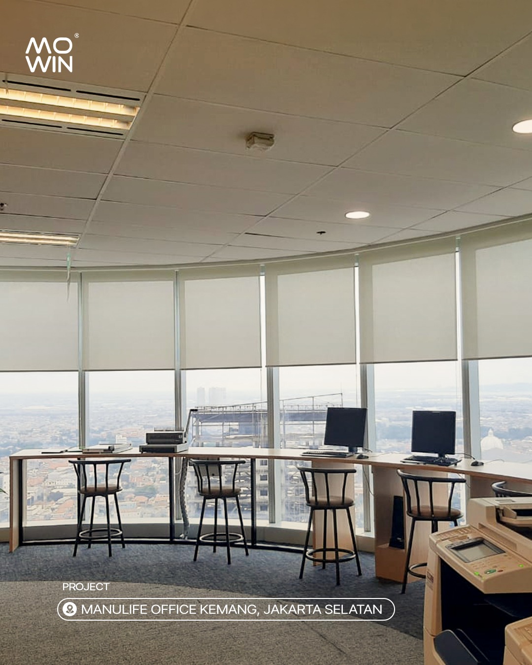 Window covering installation at Manulife Sampoerna Strategic Square