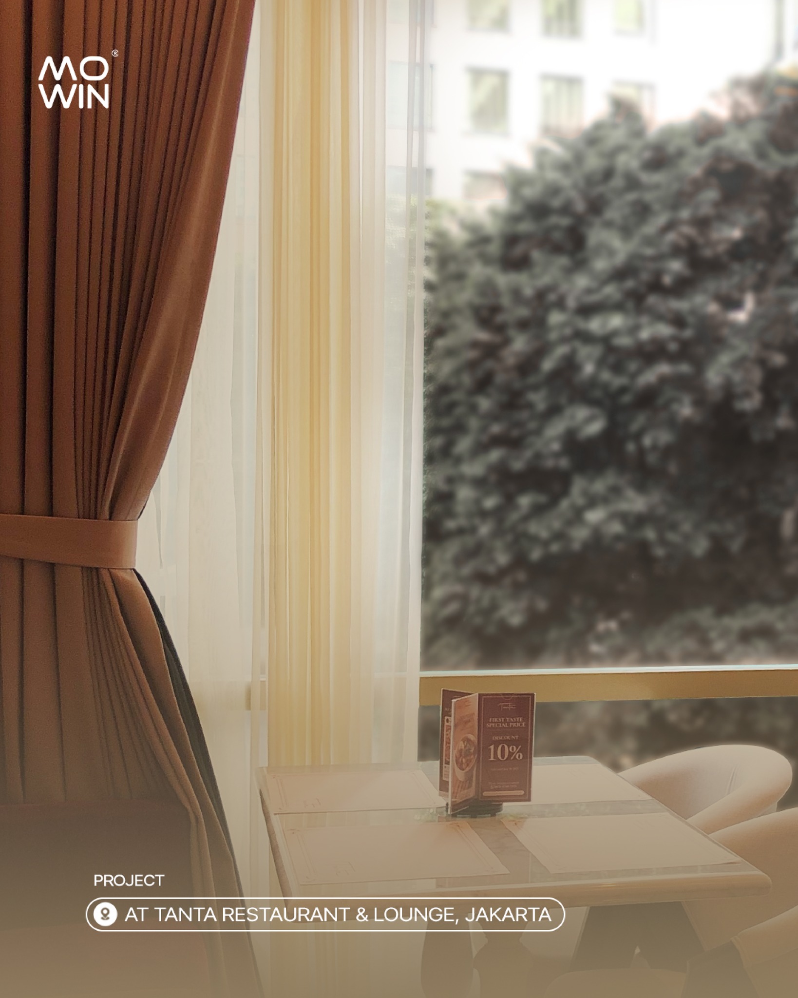 Tanta restaurant curtains installation
